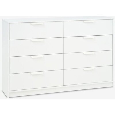 Komoda JENSLEV 4+4 fioke, bela, 139x89x36 cm
