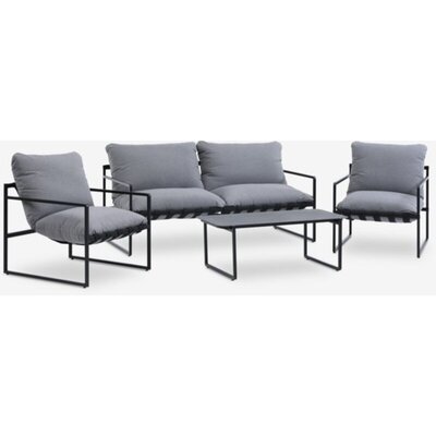 Lounge garnitura RISVEDEN 4os. siva sa stolom