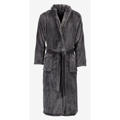 Bademantil LERUM mikro flis XXL/XXXL, boja beton siva