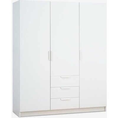 Ormar JENSLEV 144x176 cm, 3 vrata 3 fioke, bela