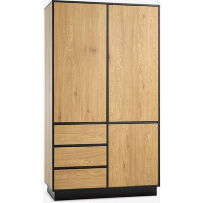 Ormar ODENSE 120x210 cm, 3 vrata, 3 fioke, topao hrast