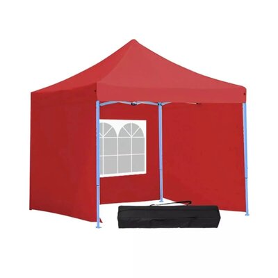 Paviljon sa Mehanizmom 3x3m, Crveni, Tri Stranice