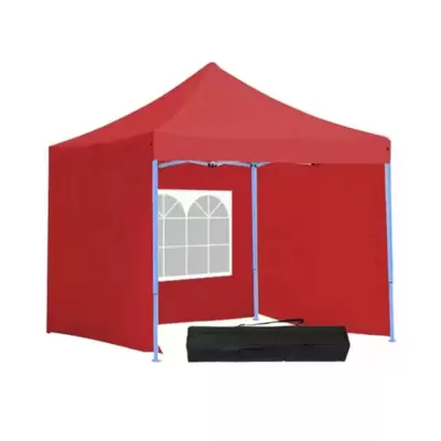 Paviljon sa Mehanizmom 3x3m, Crveni, Tri Stranice