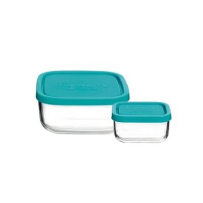 Frigoverre Set Staklenih Posuda za Čuvanje Hrane Quadra 15 cm + System 10x7 cm - Bormioli Rocco