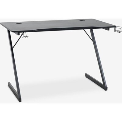 Gejmerski sto HALSTED 60x120 cm, sa držačem za čaše i slušalice, crna