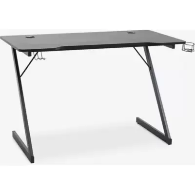 Gejmerski sto HALSTED 60x120 cm, sa držačem za čaše i slušalice, crna