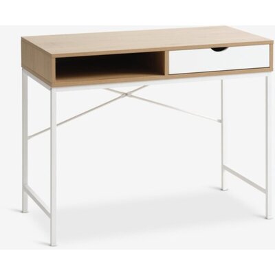 Radni sto TRAPPEDAL 48x95 cm, 1 fioka, topao hrast/bela