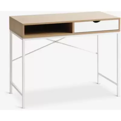 Radni sto TRAPPEDAL 48x95 cm, 1 fioka, topao hrast/bela