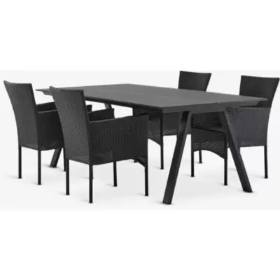 FAUSING baštenska garnitura D220 - sto i 4 AIDT stolice, crna