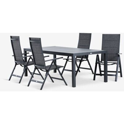 HAGEN baštenski sto D214 + 4 MYSEN stolice, sivo, aluminijum/DURAWOOD®