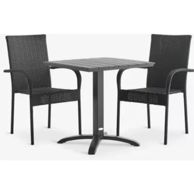HOBRO D70 baštenski set – sto i 2 GUDHJEM stolice, crna