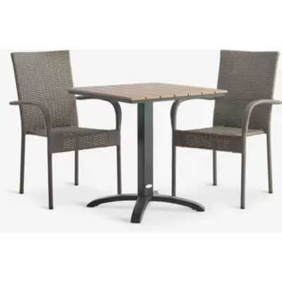 HOBRO D70 baštenski sto + 2 GUDHJEM stolice, natur