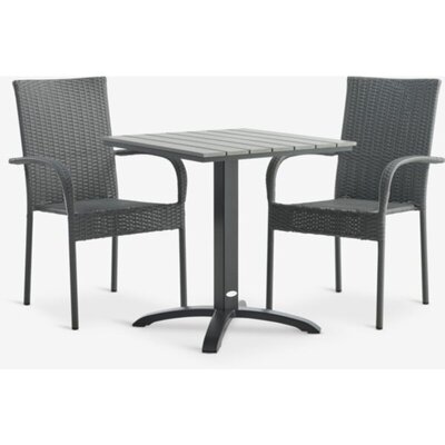 HOBRO D70 baštenski sto + 2 GUDHJEM stolice, siva - bistro garnitura za 2 osobe