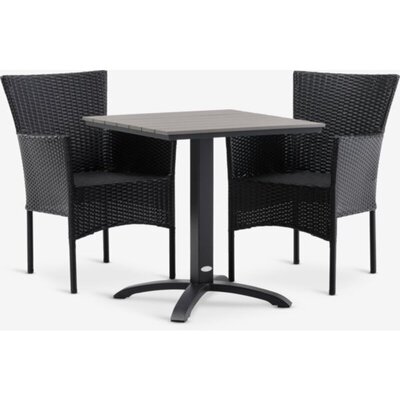 Baštenski set HOBRO D70 sto siva + 2 AIDT stolice crna