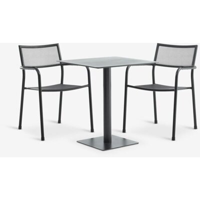 KAPPRUET D65 baštenski sto + 2 HEMSEDAL stolice, crna