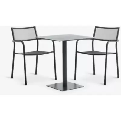 KAPPRUET D65 baštenski sto + 2 HEMSEDAL stolice, crna