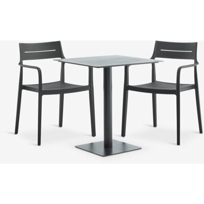Baštenski set KAPPRUET sto 65x65 + 2 INGSTRUP stolice, crna
