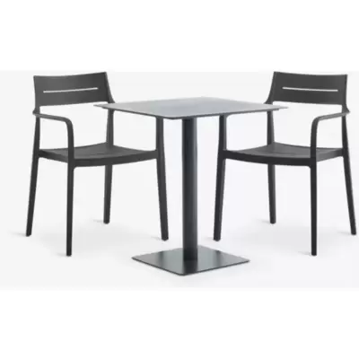 Baštenski set KAPPRUET sto 65x65 + 2 INGSTRUP stolice, crna