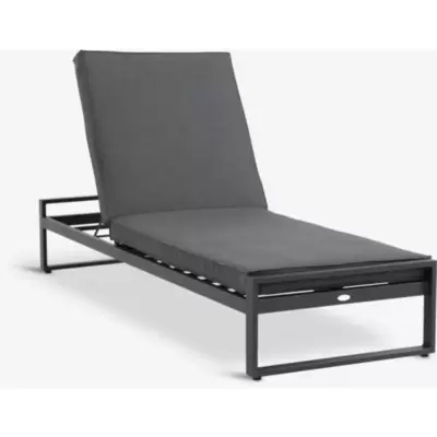 Baštenska ležaljka VONGE 75x210 cm, aluminijumski ram, brzosušeći jastuk, crna