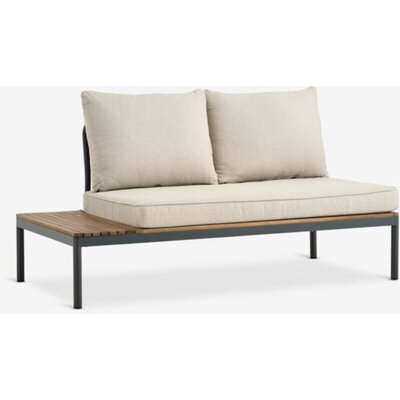 Lounge modul dvosed HOU, aluminijum i bagremovina, sa jastucima