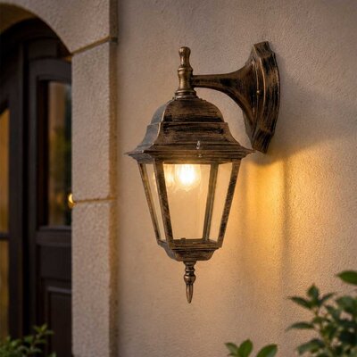 Zidna lampa u obliku fenjera E27 IP44 bronza