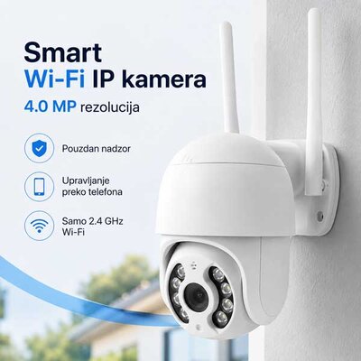 Wi-Fi sigurnosna kamera 4 MP sa PTZ rotacijom IR 20 m