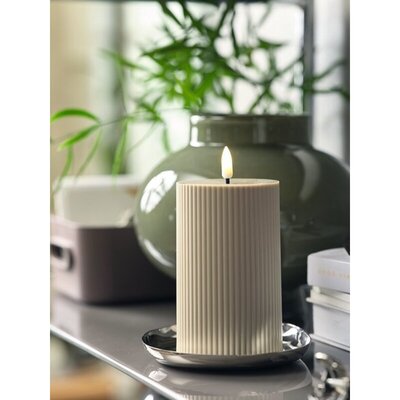 LED sveća 8x13cm bež