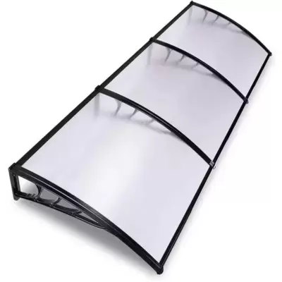 Nadstrešnica 300x100cm Crna Providna Leksan 5mm