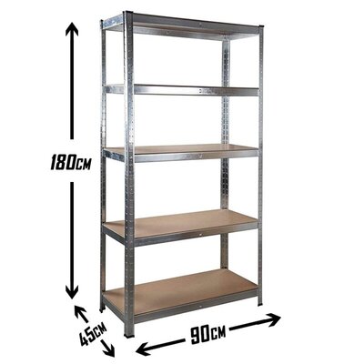 SuperHome Metalna Montažna Polica 180x90x45cm, nosivost 875kg