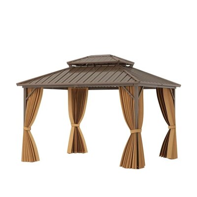 Metalni Baštenski Paviljon LUX sa Zavesama i Mrežom protiv Komaraca 354x294cm