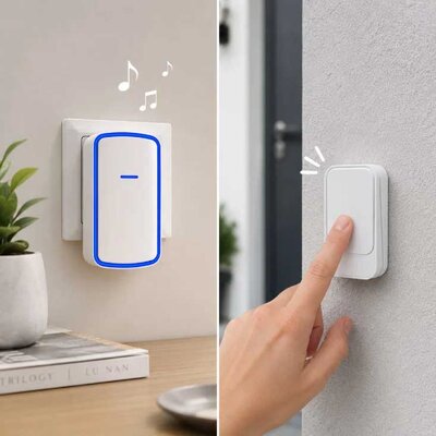 Bežično kućno zvono 230V sa kinetičkim tasterom 100 m – 38 melodija Home