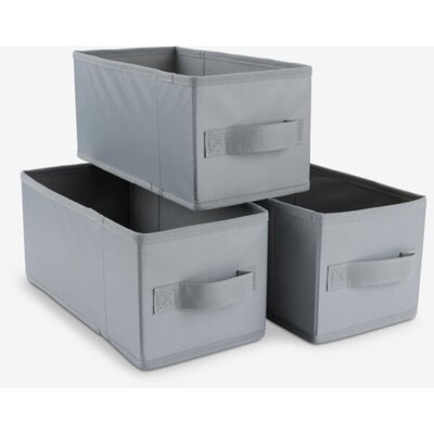 Korpa za odlaganje sa ručkama, set od 3 kom – 14x28x13cm, siva