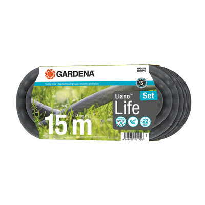Gardena tekstilno baštensko crevo Liano Life 15 m set GA 18445-20