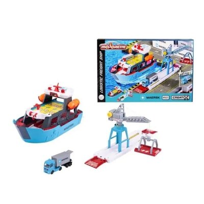 Majorette Maersk teretni brod – maketa sa kamionom i lučkom dizalicom