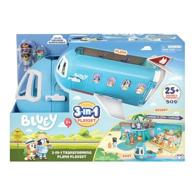 Bluey 3-u-1 Transformišući Avion Set sa Figurama