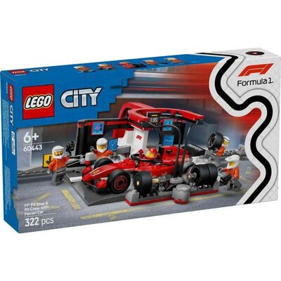 LEGO® City F1 bokserska ekipa sa Ferrari trkačkim automobilom 60443