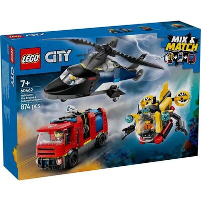 LEGO® City Helikopter, Vatrogasno Vozilo i Podmornica Remiks (60462)