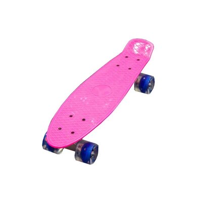 Skejt za decu KIDS 56cm sa LED točkićima, roze
