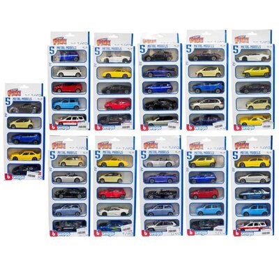 Burago Street Fire Set 5 Metalnih Automobila 1:43