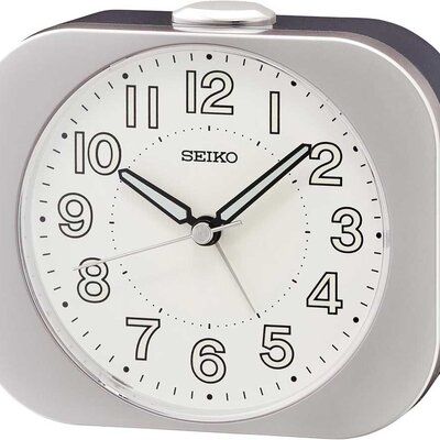 Seiko analogni budilnik QHE206-S srebrni sa svetlećim kazaljkama