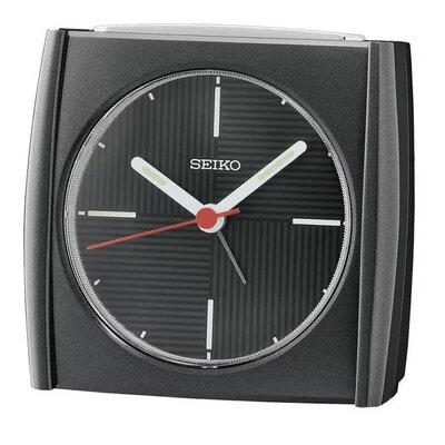 Seiko analogni budilnik QHE205K crni sa svetlećim kazaljkama