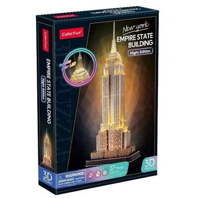 3D Puzzle Empajer Stejt Bilding CubicFun L539H sa LED osvetljenjem