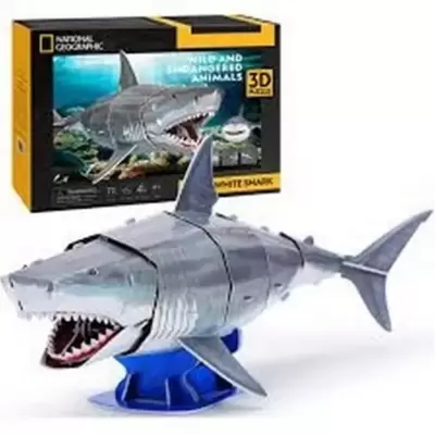 3D Puzzle Bela Ajkula CubicFun, 72 dela