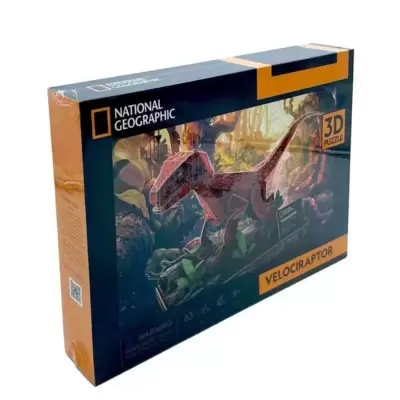 CubicFun 3D Puzzla Dinosaurus Velocisaurus DS1053h, EPS pena, 63 dela