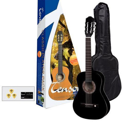 Tenson starter set classic guitar  ¾  Player Pack Black