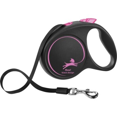 Povodac za pse do 25kg Flexi Black Design 5m balck/pink TRIXIE 12366