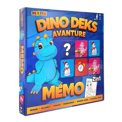 Dino Deks Avanture – Memo igra pamćenja sa bojankom
