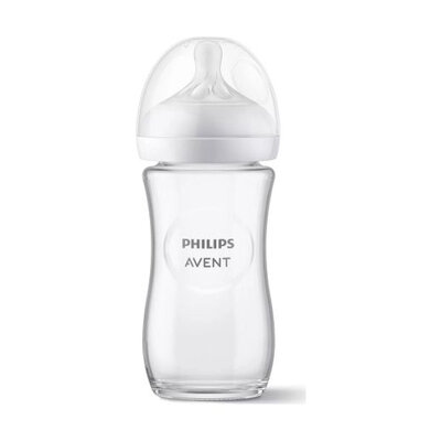 Philips Avent Staklena flašica za bebe Natural response 240ml sa cuclom 1m+ SCY933/01