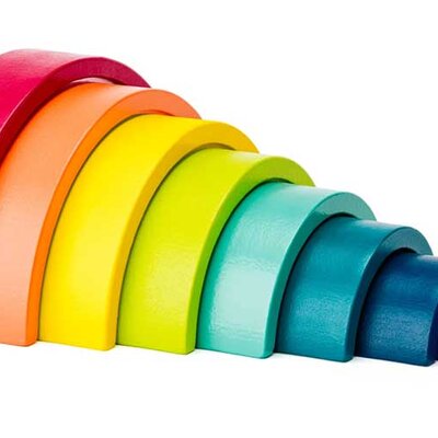 WOODY Balans igračka Drveni blokovi Duga 91993