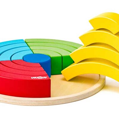 WOODY Didaktička igračka Drveni krugovi Duga 91994